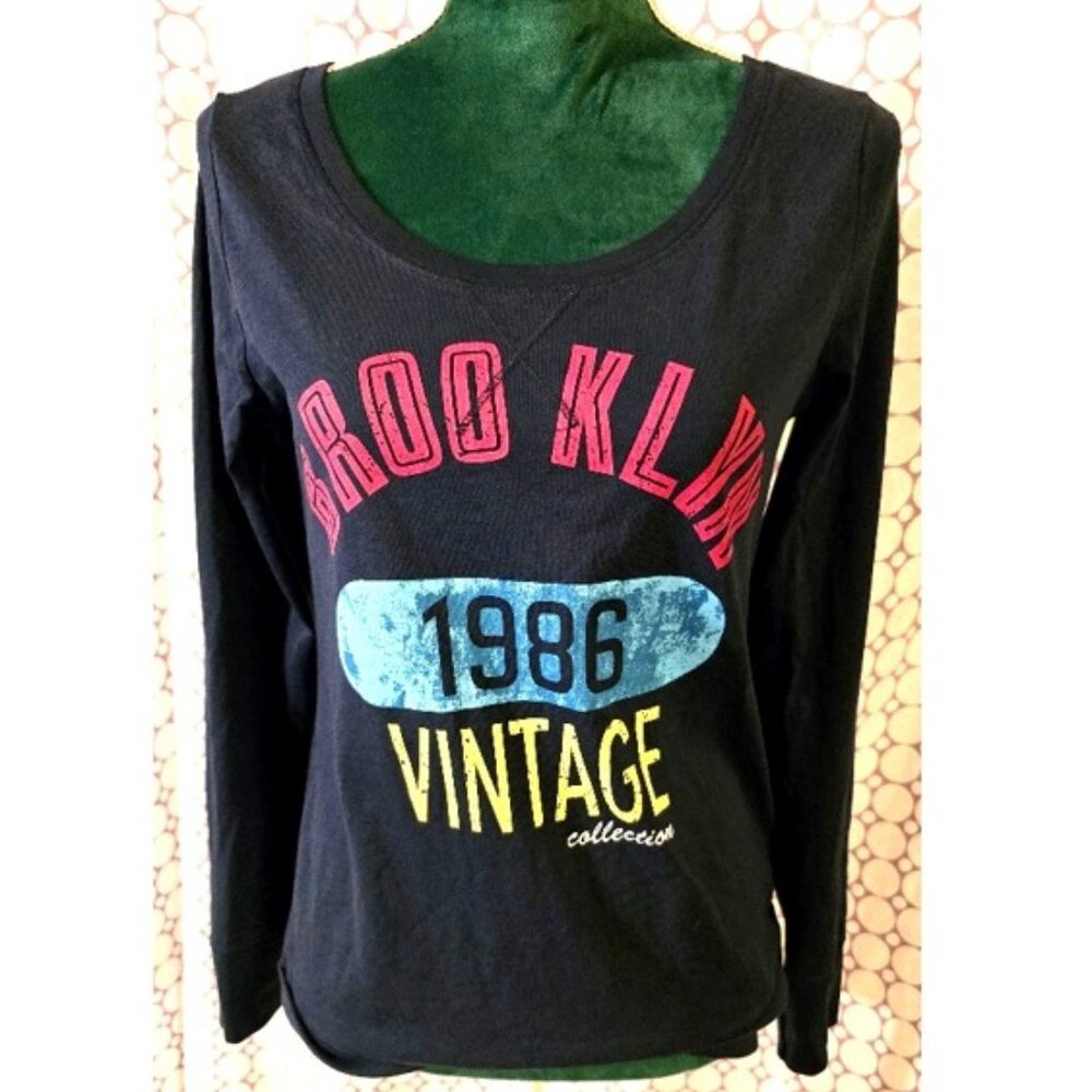 VENUS Vintage Brooklyn 1986 navy long sleeve t-shirt S